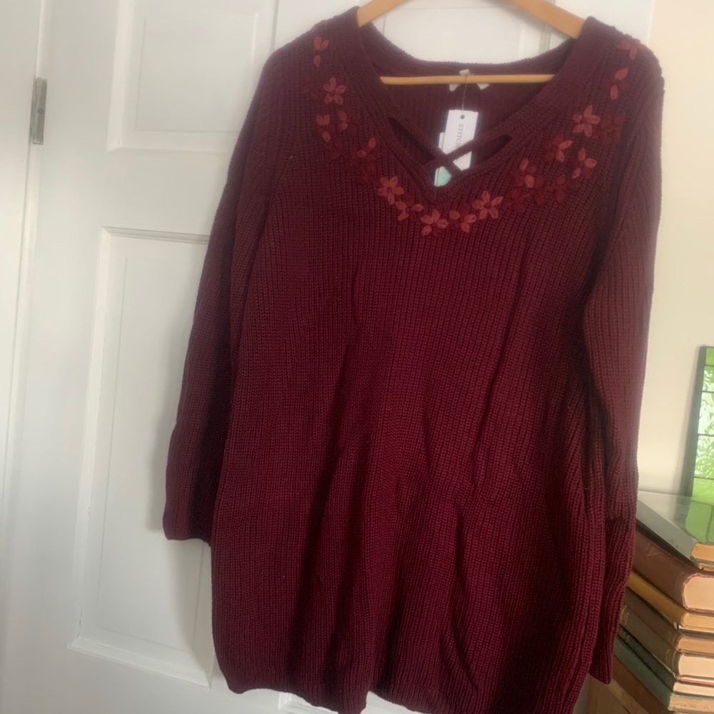 Stitch Fix Skies Are Blue burgundy sweater 2X